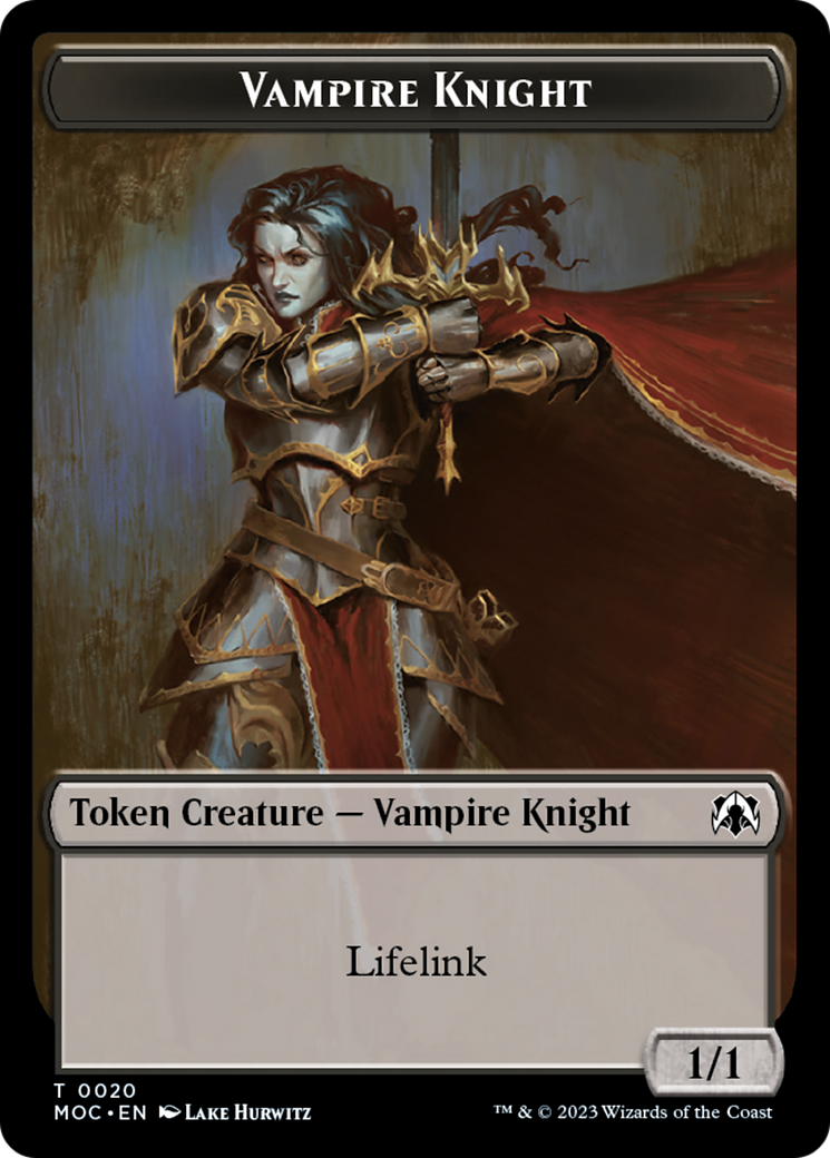 Vampire Knight // Soldier Double-Sided Token [March of the Machine Commander Tokens] | Lots Moore NSW