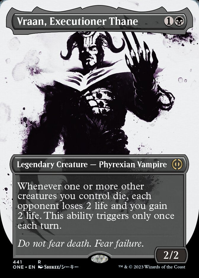 Vraan, Executioner Thane (Borderless Ichor Step-and-Compleat Foil) [Phyrexia: All Will Be One] | Lots Moore NSW