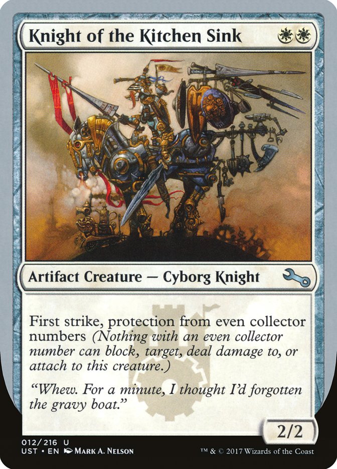 Knight of the Kitchen Sink ("protection from even collector numbers") [Unstable] | Lots Moore NSW