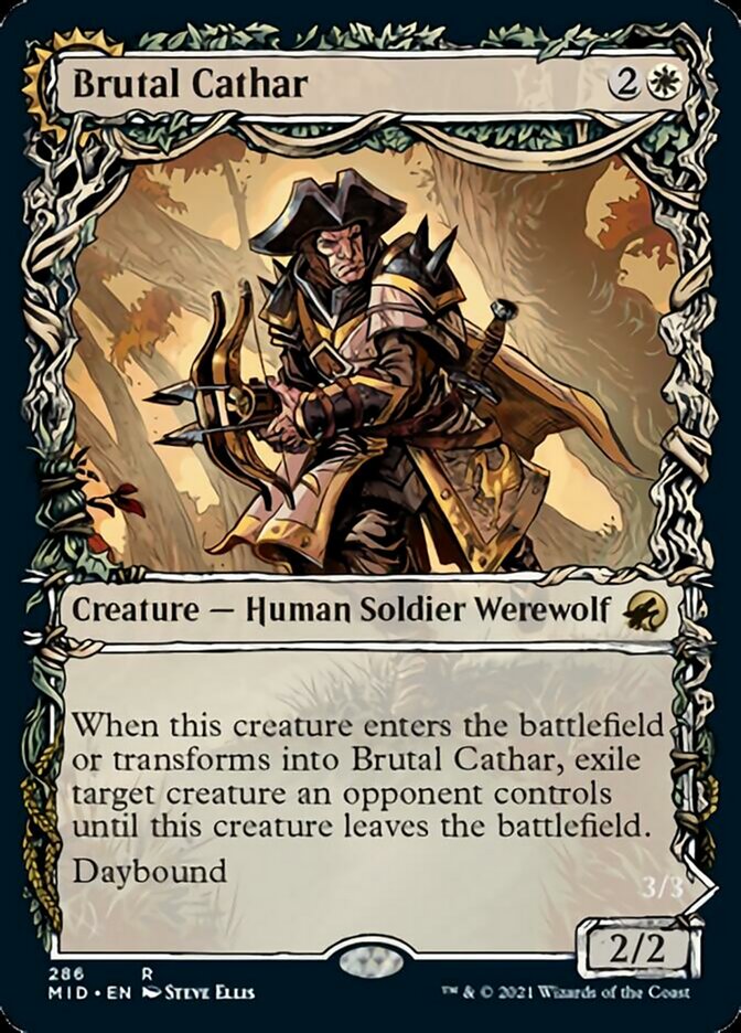 Brutal Cathar // Moonrage Brute (Showcase Equinox) [Innistrad: Midnight Hunt] | Lots Moore NSW