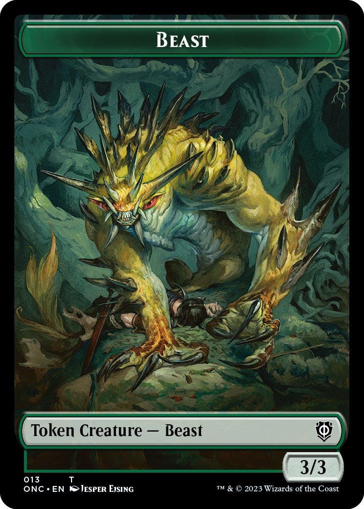 Poison Counter // Beast Double-Sided Token [Phyrexia: All Will Be One Commander Tokens] | Lots Moore NSW