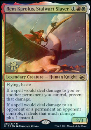 Rem Karolus, Stalwart Slayer [Innistrad: Midnight Hunt Prerelease Promos] | Lots Moore NSW