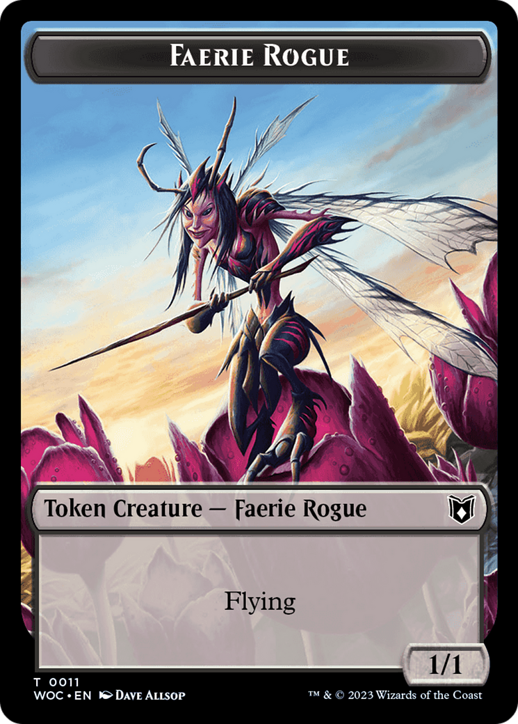 Faerie Rogue // Pirate (0011) Double-Sided Token [Wilds of Eldraine Commander Tokens] | Lots Moore NSW