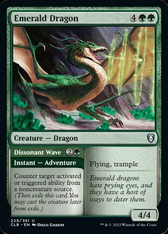 Emerald Dragon // Dissonant Wave [Commander Legends: Battle for Baldur's Gate] | Lots Moore NSW