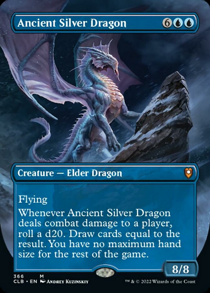 Ancient Silver Dragon (Borderless Alternate Art) [Commander Legends: Battle for Baldur's Gate] | Lots Moore NSW