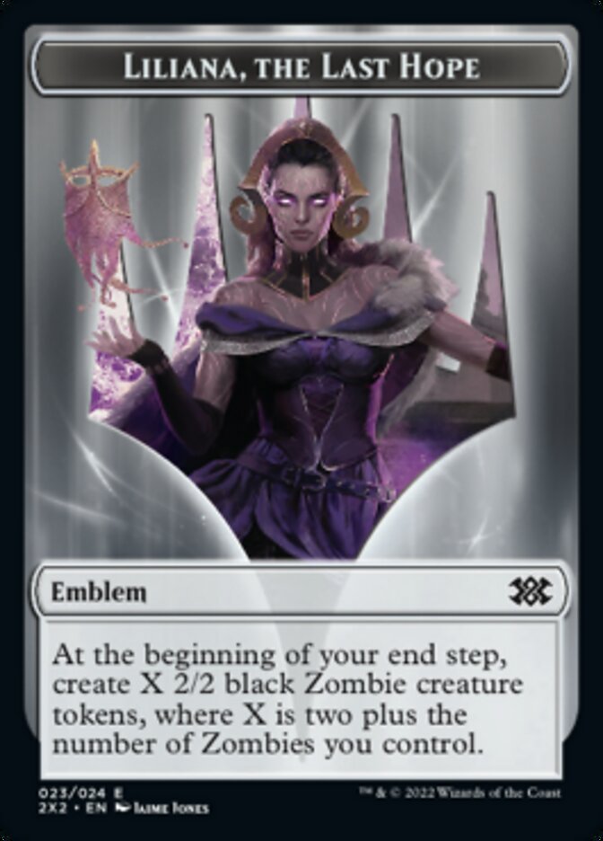 Liliana, the Last Hope Emblem // Spirit Double-sided Token [Double Masters 2022 Tokens] | Lots Moore NSW