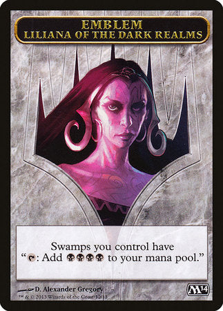 Emblem - Liliana of the Dark Realms [Magic 2014 Tokens] | Lots Moore NSW