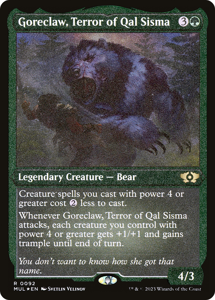 Goreclaw, Terror of Qal Sisma (Foil Etched) [Multiverse Legends] | Lots Moore NSW