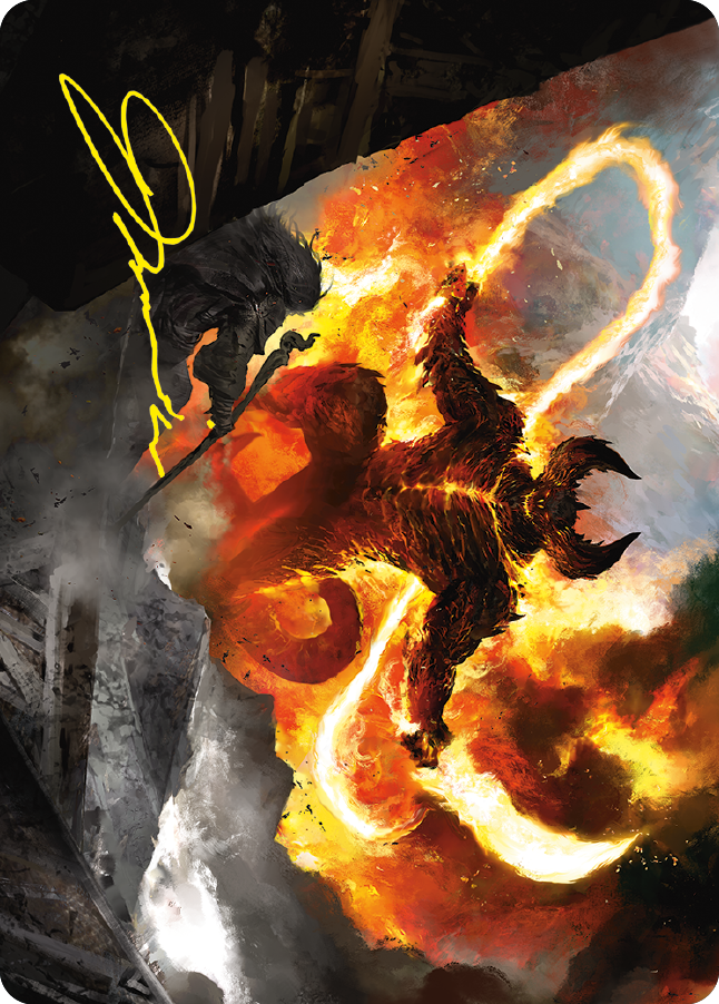 The Balrog, Flame of Udun Art Card (Gold-Stamped Signature) [The Lord of the Rings: Tales of Middle-earth Art Series] | Lots Moore NSW