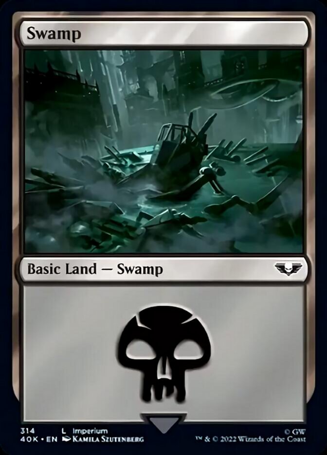 Swamp (314) (Surge Foil) [Warhammer 40,000] | Lots Moore NSW