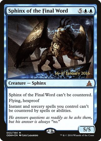 Sphinx of the Final Word [Oath of the Gatewatch Promos] | Lots Moore NSW