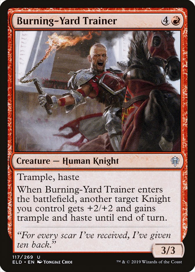 Burning-Yard Trainer [Throne of Eldraine] | Lots Moore NSW