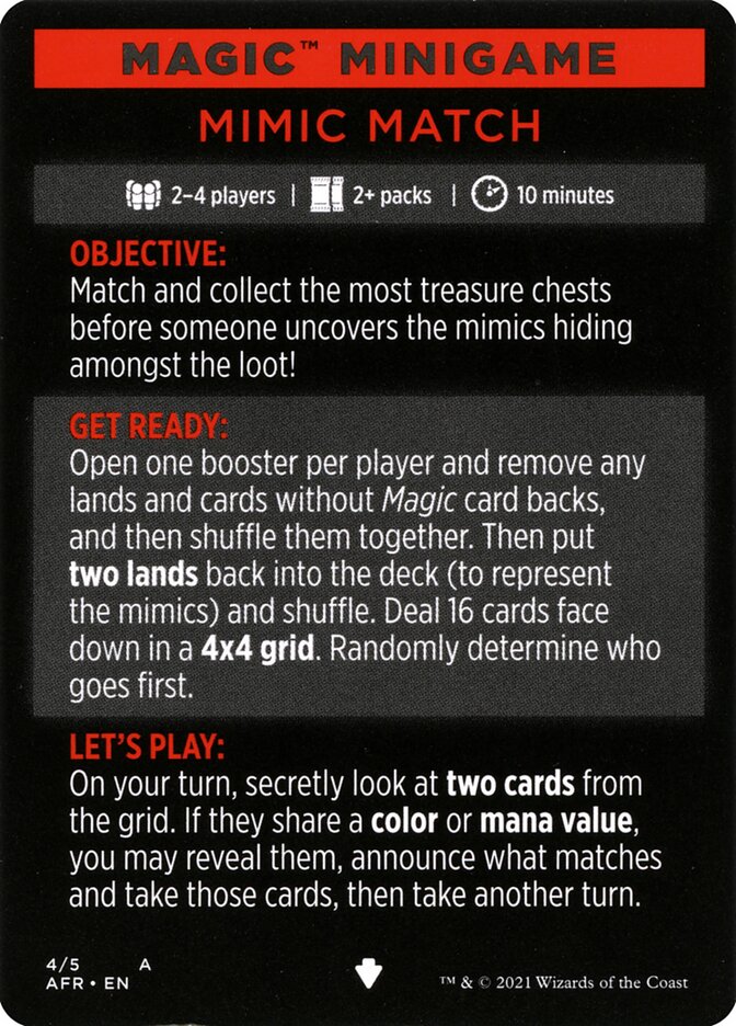Mimic Match (Magic Minigame) [Dungeons & Dragons: Adventures in the Forgotten Realms Minigame] | Lots Moore NSW
