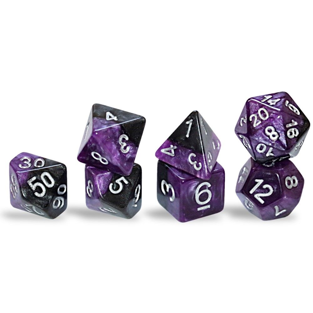 Halfsies Dice Panther 7 Polyhedral Dice Set | Lots Moore NSW