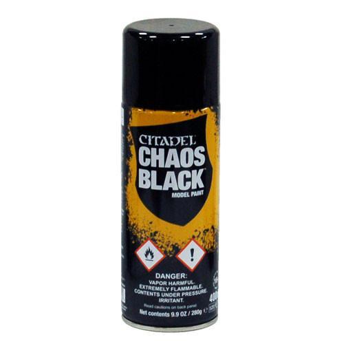 Chaos Black Spray 400ml Citadel Spray Paint NO POST ITEM | Lots Moore NSW