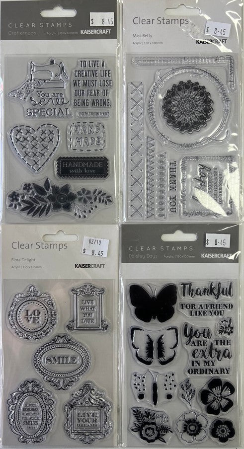 10x Assorted KC Clear Stamps | Lots Moore NSW